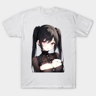 Black Hair Anime Girl T-Shirt